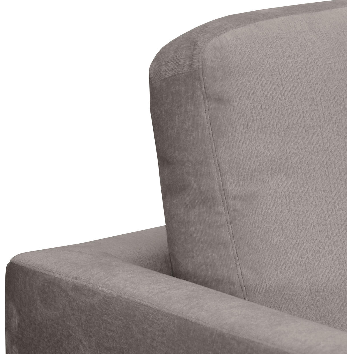 ECKSOFA Taupe Chenille  - Taupe/Silberfarben, KONVENTIONELL, Textil/Metall (284/143cm) - Carryhome