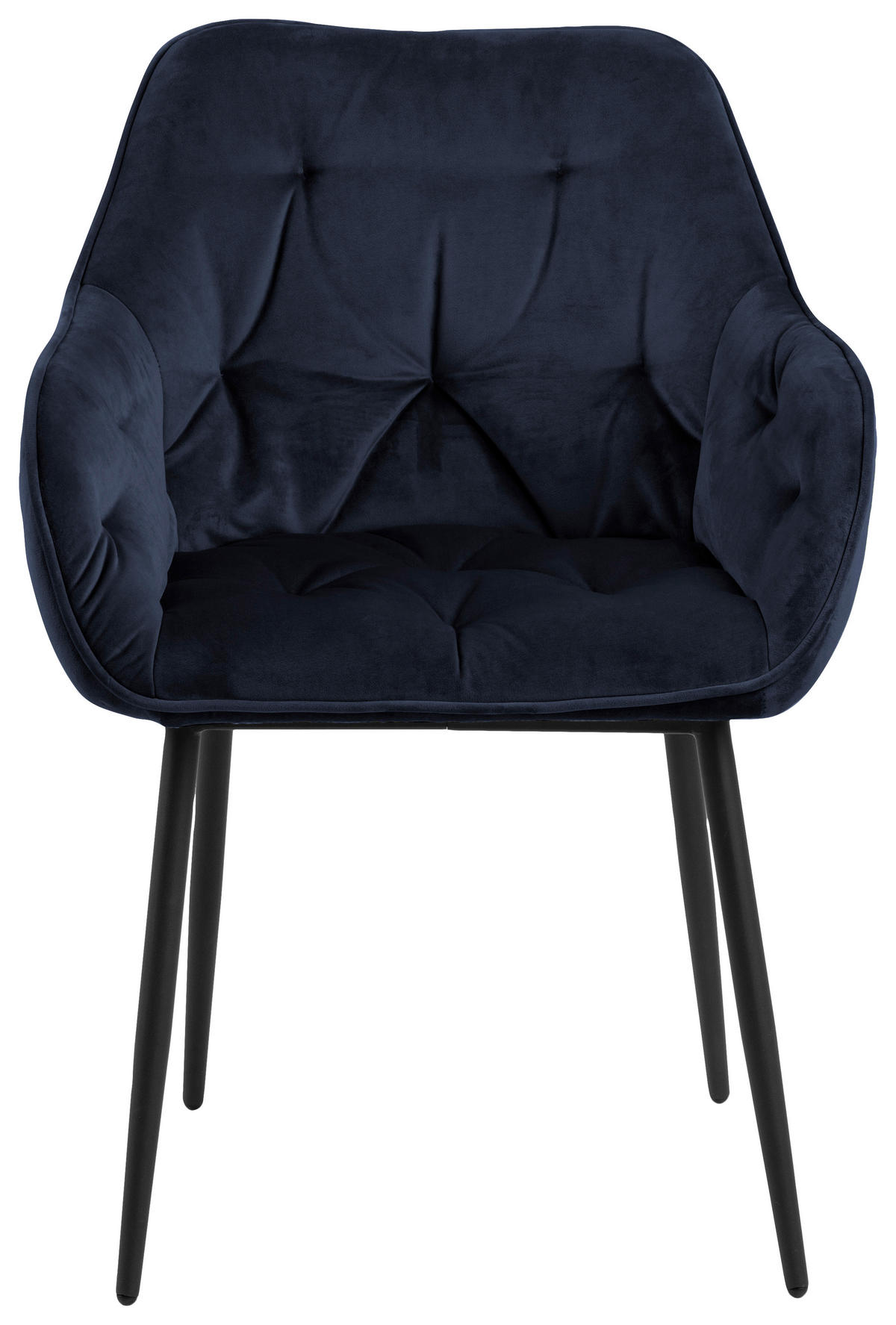 ARMLEHNSTUHL  in Samt  - Blau/Schwarz, Design, Textil/Metall (58/83/55cm) - MID.YOU