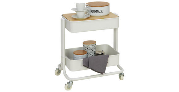 SERVIERWAGEN in Weiß, Eichefarben - Eichefarben/Weiß, Design, Holzwerkstoff/Kunststoff (43/49,5/35cm) - Carryhome