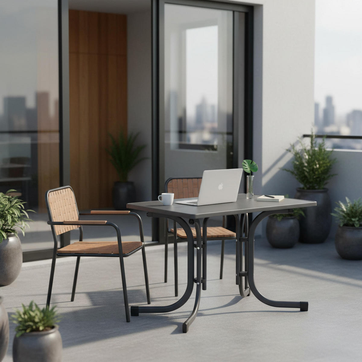 GARTENKLAPPTISCH 110/70/71 cm  - Anthrazit, KONVENTIONELL, Holzwerkstoff/Metall (110/70/71cm) - Siena Garden