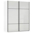 SCHWEBETÜRENSCHRANK 181/223/67 cm 2-türig Weiß  - Schwarz/Weiß, KONVENTIONELL, Glas/Holzwerkstoff (181/223/67cm) - Novel