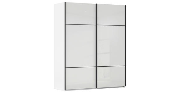 SCHWEBETÜRENSCHRANK 181/223/67 cm 2-türig Weiß  - Schwarz/Weiß, KONVENTIONELL, Glas/Holzwerkstoff (181/223/67cm) - Novel