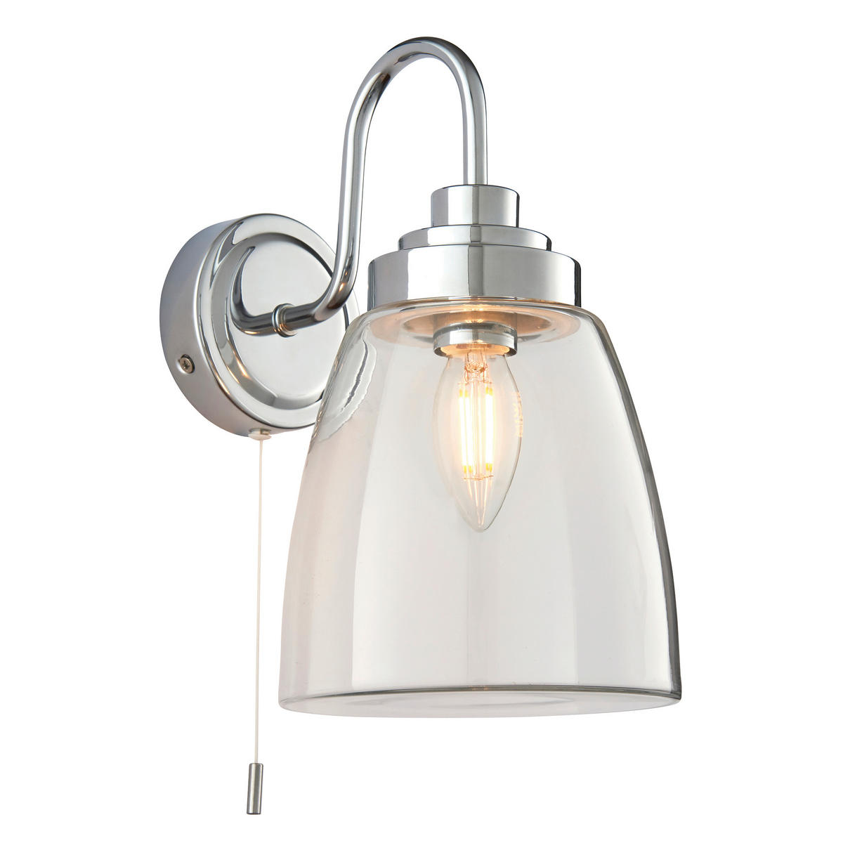 BADEZIMMER-WANDLEUCHTE Endon Ashbury 15/27 cm   - Klar/Messingfarben, KONVENTIONELL, Glas (15/27cm) - ENDON