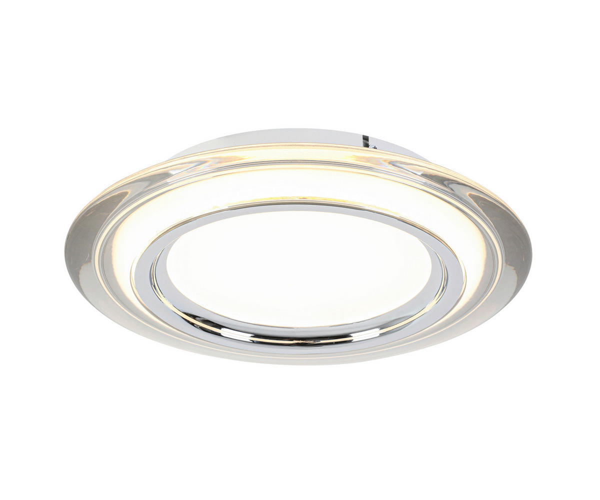 LED-DECKENLEUCHTE 35/6 cm   - Chromfarben/Transparent, Design, Kunststoff/Metall (35/6cm) - Novel