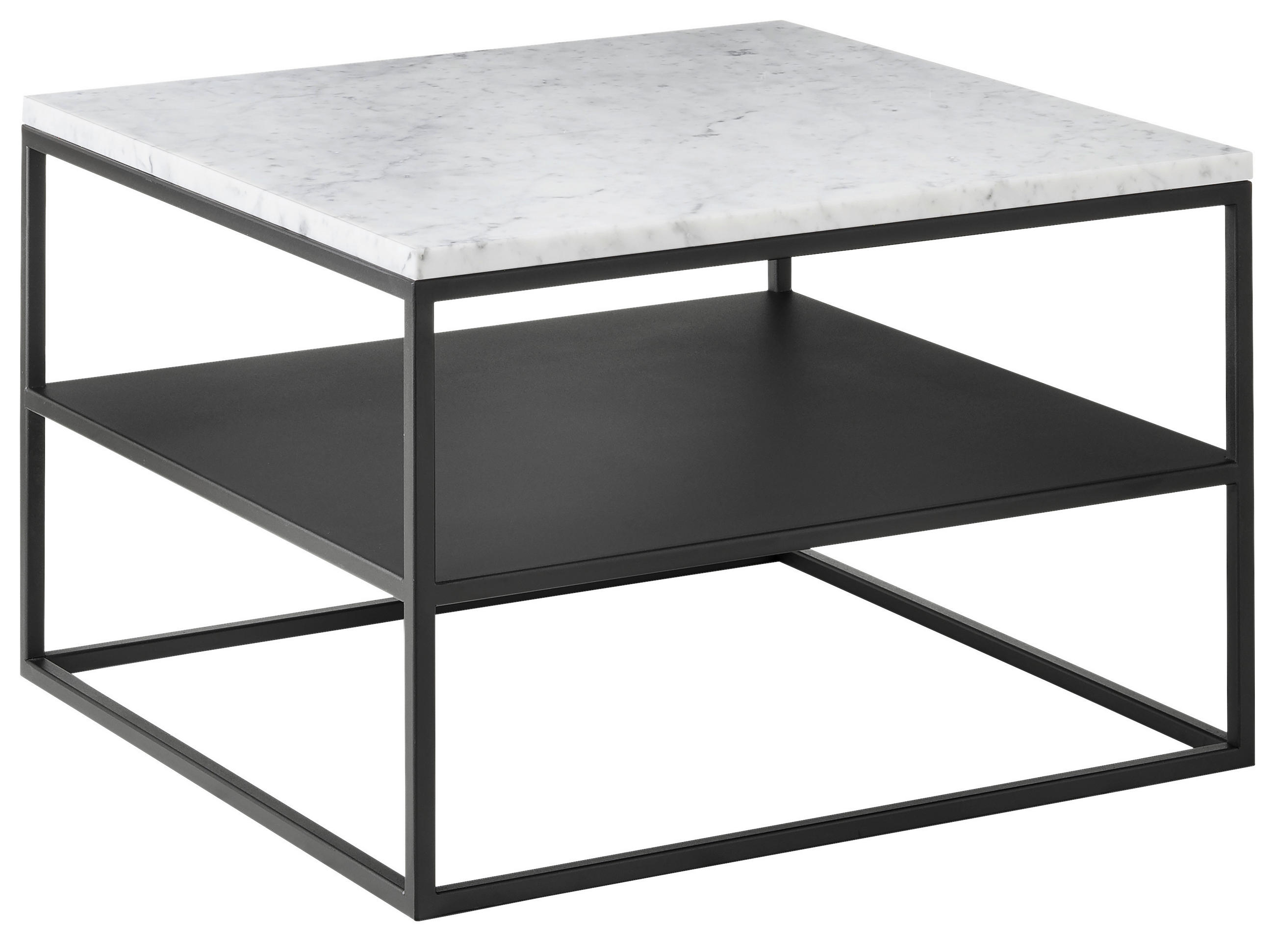 COUCHTISCH Metall 65/65/41,5 cm  - Schwarz, Design, Stein/Metall (65/65/41,5cm) - Johann Jakob