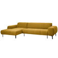 ECKSOFA in Chenille Currygelb  167/311 cm  - Currygelb/Schwarz, Design, Textil/Metall (167/311cm) - Xora