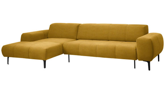 ECKSOFA in Chenille Currygelb 167/311 cm - Currygelb/Schwarz, Design, Textil/Metall (167/311cm) - Xora