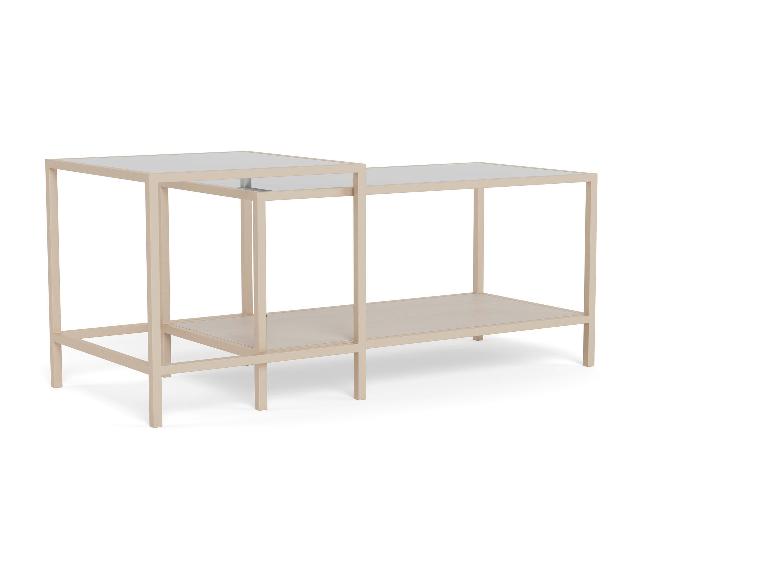 Mid.you Couchtisch Seaford Grau, Klar 50x50x90 cm