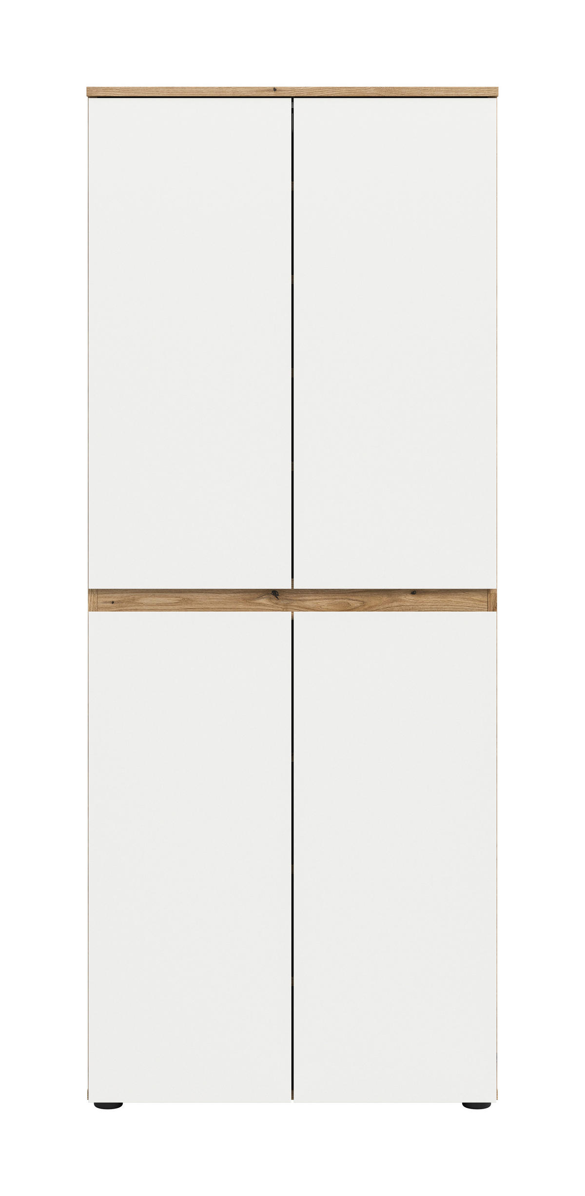 GARDEROBENSCHRANK  in 70/175/37 cm  - Eichefarben/Schwarz, Design, Holzwerkstoff/Kunststoff (70/175/37cm) - Livetastic