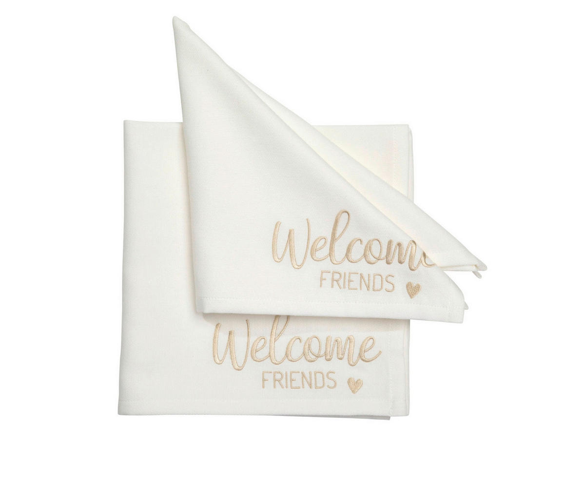 SERVIETTE 40/40 cm   - Weiß, Basics, Textil (40/40cm) - Pichler