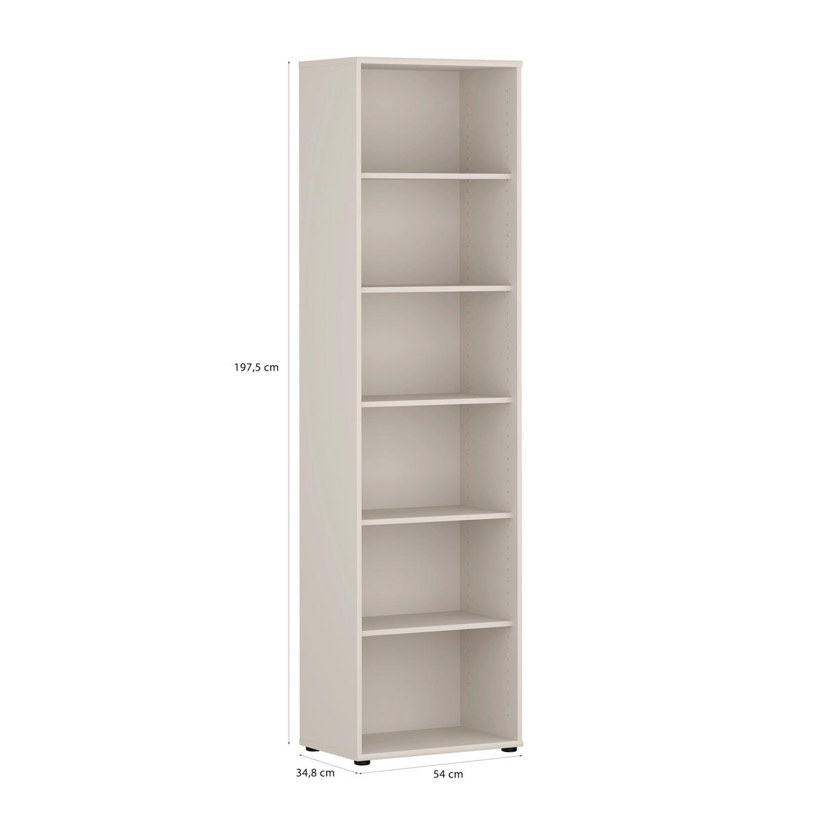 REGAL Sandfarben  - Sandfarben/Schwarz, Design, Holzwerkstoff/Kunststoff (54/197,5/34,8cm)