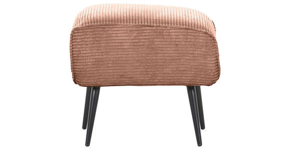 HOCKER Cord Altrosa  - Schwarz/Altrosa, Design, Textil/Metall (60/49/53cm) - Landscape