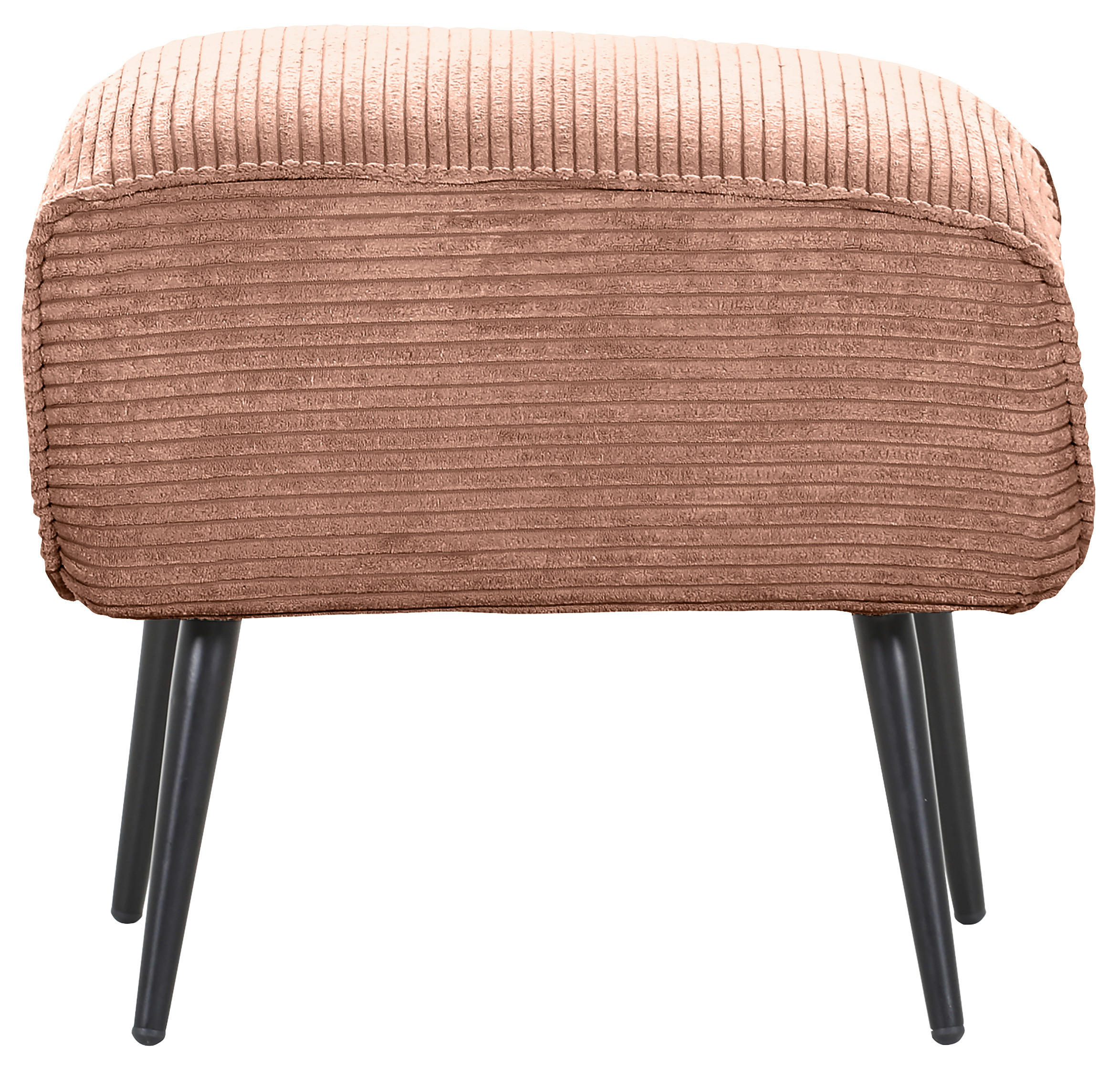 HOCKER in Textil Altrosa  - Schwarz/Altrosa, Design, Textil/Metall (60/49/53cm) - Landscape