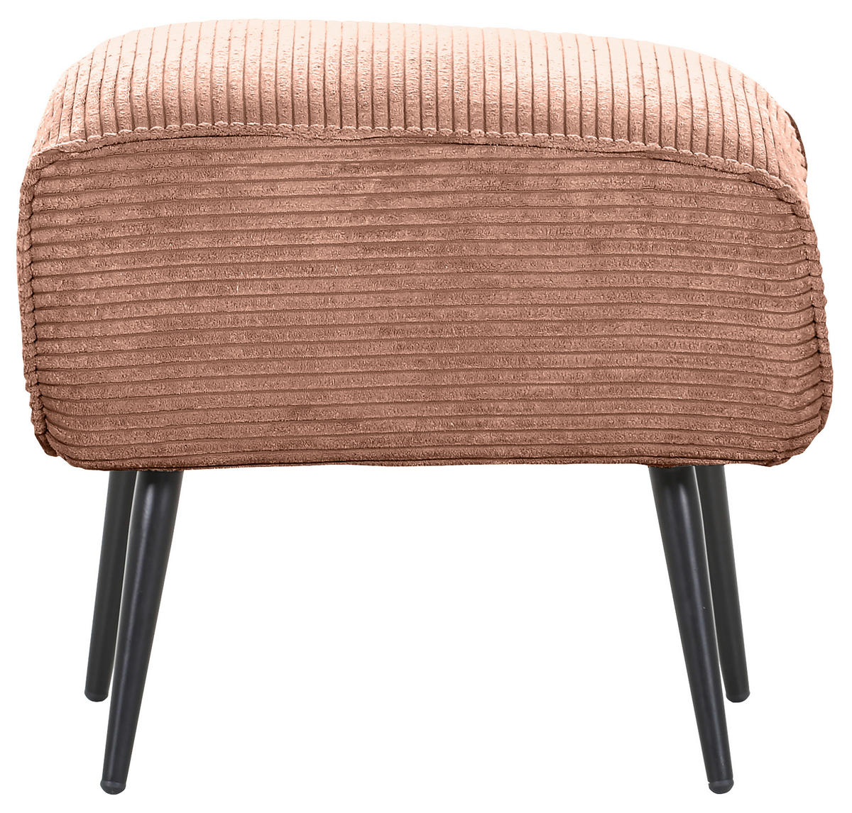 HOCKER in Textil Altrosa  - Schwarz/Altrosa, Design, Textil/Metall (60/49/53cm) - Landscape