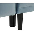 BIGSOFA in Samt Hellblau  - Schwarz/Hellblau, Design, Holz/Textil (248/96/95cm) - Carryhome