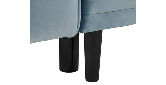 BIGSOFA in Samt Hellblau  - Schwarz/Hellblau, Design, Holz/Textil (248/96/95cm) - Carryhome