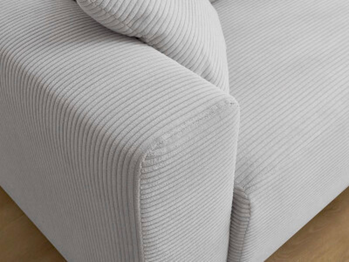 ECKSOFA Ottomane rechts  ATILLA Hellgrau Cord  - Hellgrau/Schwarz, MODERN, Kunststoff/Textil (244/149cm)