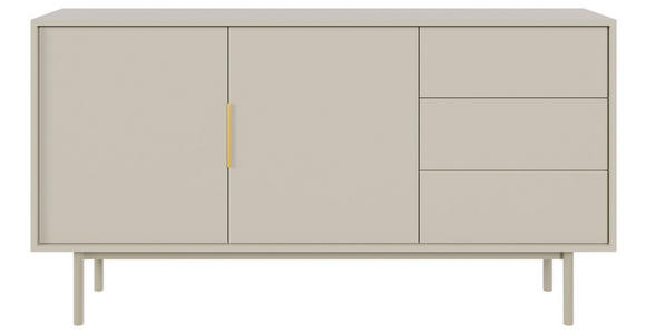 SIDEBOARD Viva in 154/82/39 cm - Kaschmir/Goldfarben, Design, Holzwerkstoff/Metall (154/82/39cm) - Xora