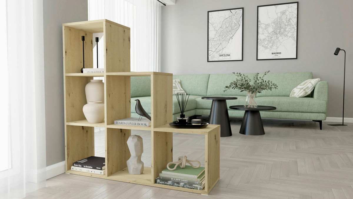 REGAL hrast Artisan  drvni materijal  - hrast Artisan, Design, drvni materijal (105/30/105cm)