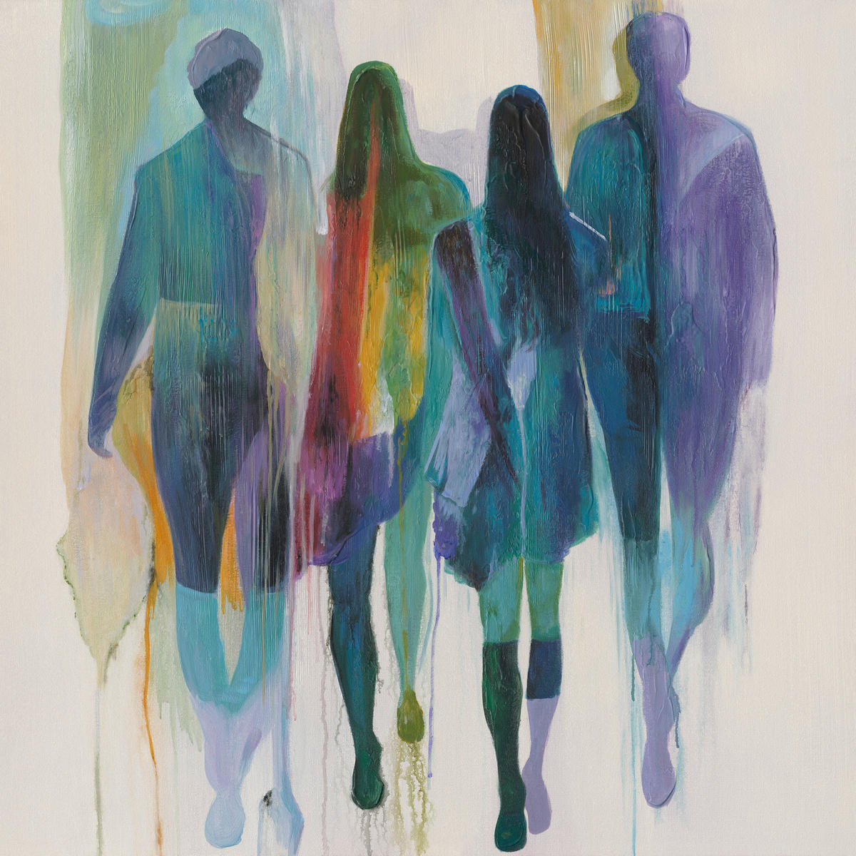 LEINWANDBILD Abstraktes 85/85 cm  - Multicolor, Basics, Holz/Kunststoff (85/85cm) - Monee