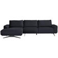 ECKSOFA in Webstoff Dunkelgrau  - Dunkelgrau/Schwarz, Design, Textil/Metall (172/320cm) - Valnatura