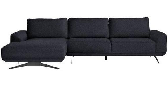 ECKSOFA in Webstoff Dunkelgrau  - Dunkelgrau/Schwarz, Design, Textil/Metall (172/320cm) - Valnatura