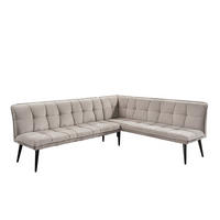 KLUPA KUTNA  boje pijeska  drvo, tekstil, drvni materijal      - boje pijeska/crna, Moderno, drvni materijal/drvo (260/201cm) - Livetastic