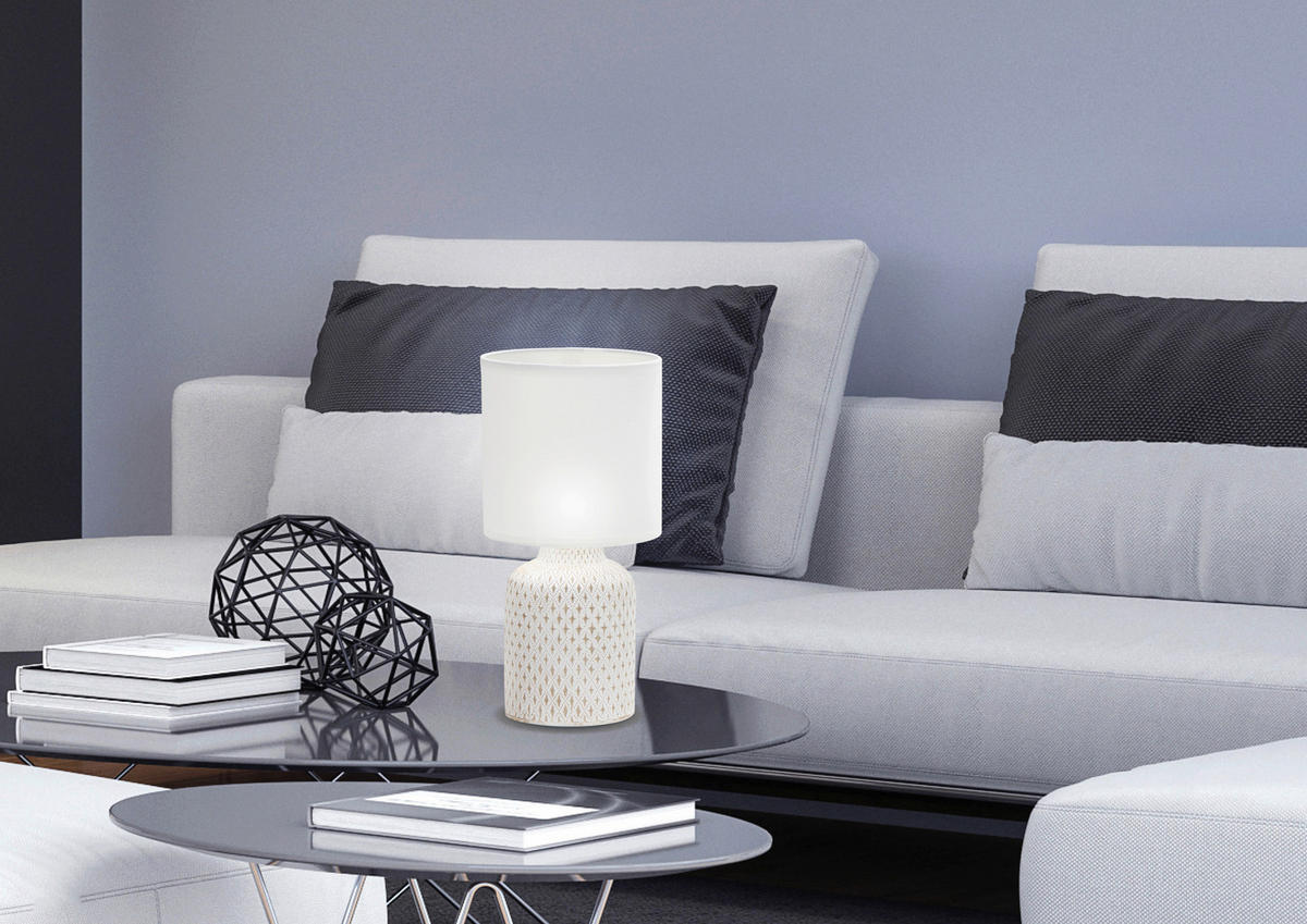 BORDSLAMPA 15/15/32 cm   - vit, Basics, metall/textil (15/15/32cm)
