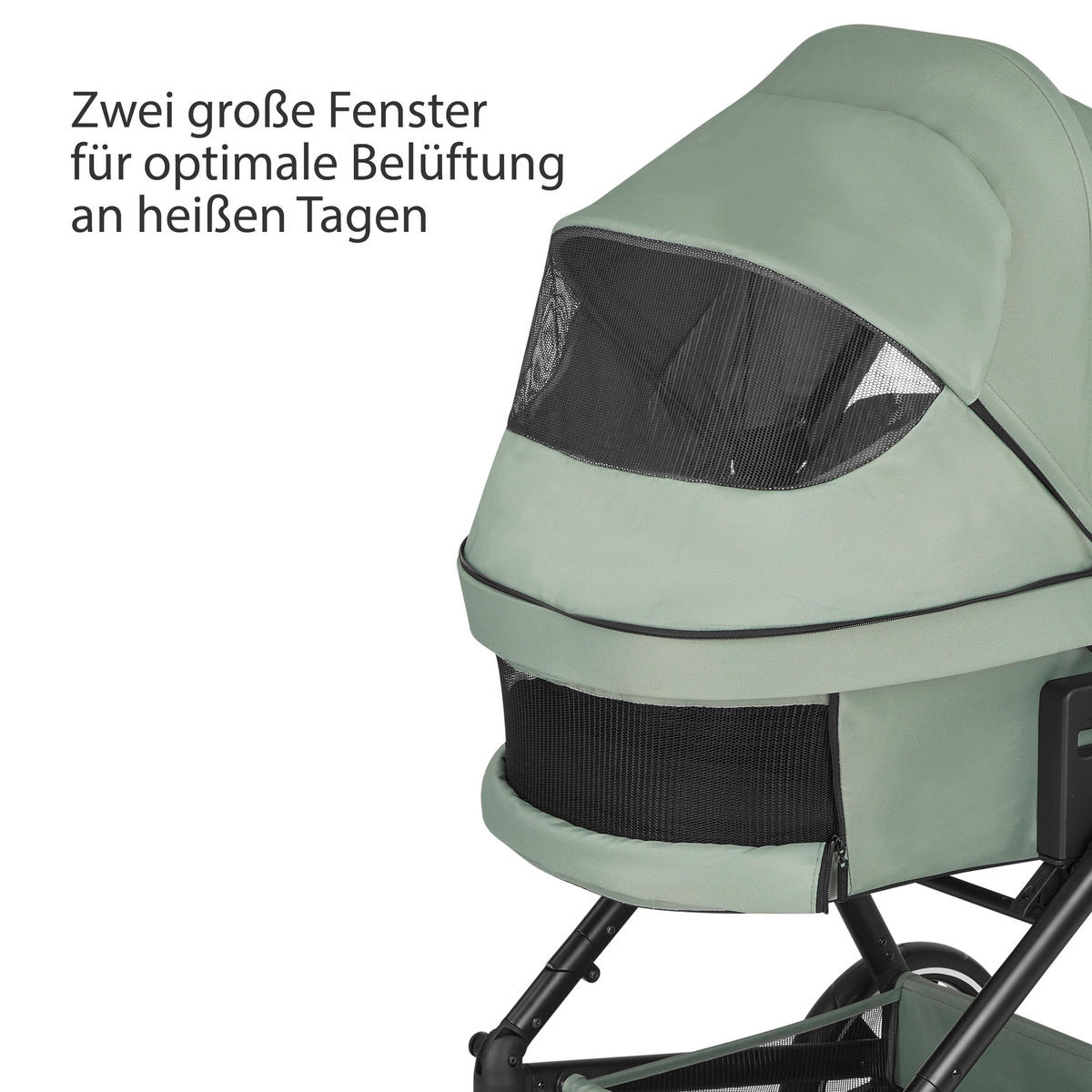 KINDERWAGENSET  Vicon 4  Pine  - Pastellgrün/Schwarz, Basics, Textil/Metall (91/61/110cm) - ABC Design