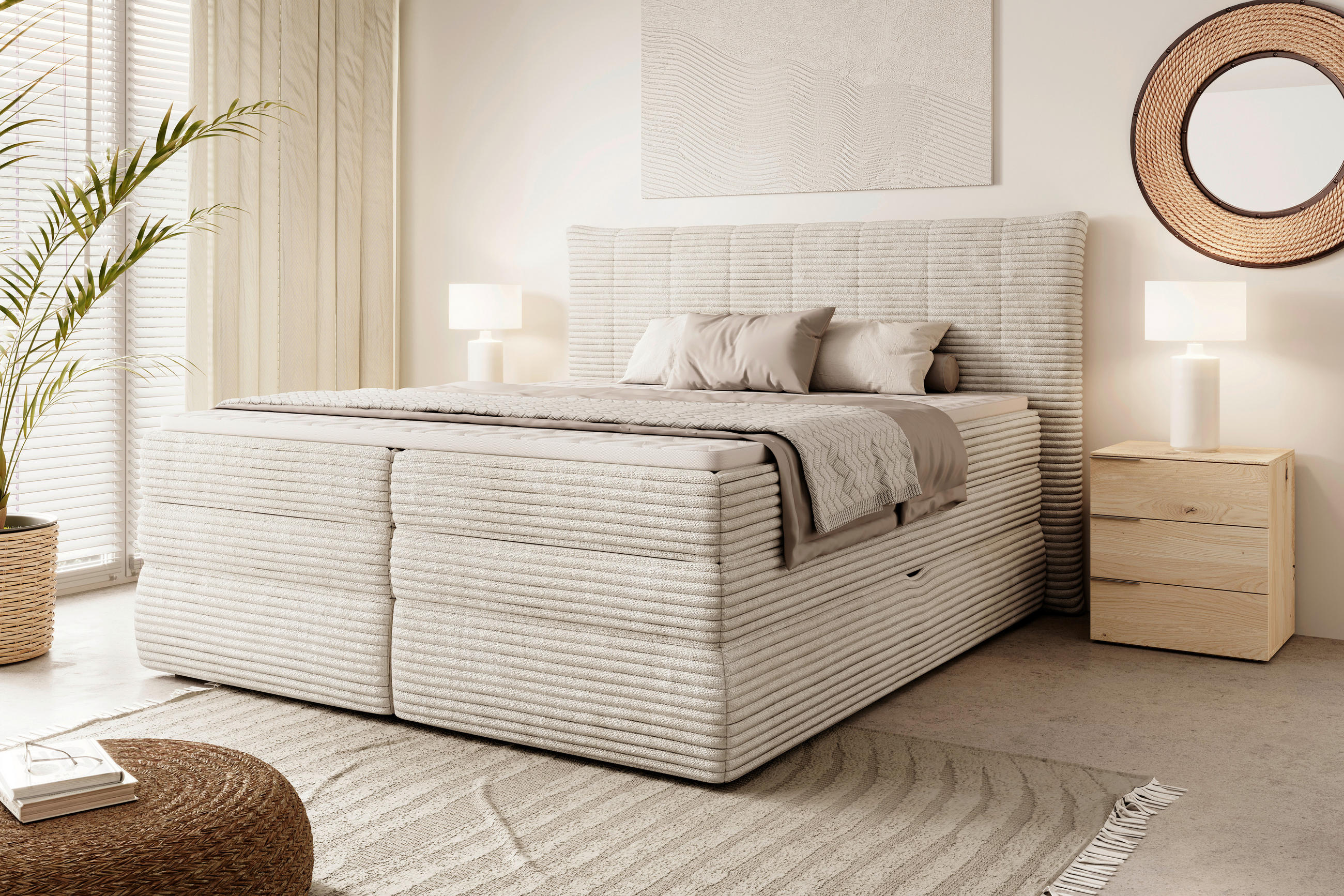 PAT BOXSPRING 160/200 cm   - Modern, plastic/textil (160/200cm) - Esposa