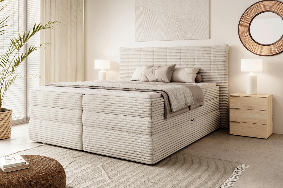 BOXSPRINGOVÁ POSTEĽ, 180/200 cm,  - čierna, Modern, textil/plast (180/200cm) - Esposa