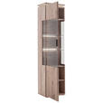 VITRINE Eiche dunkel 50/208/38 cm - Eiche dunkel/Anthrazit, KONVENTIONELL, Glas/Holzwerkstoff (50/208/38cm) - Cantus