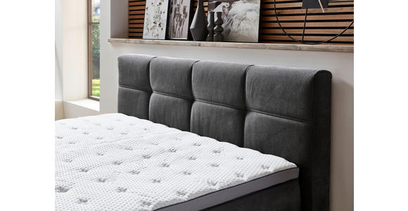BOXSPRINGBETT 180/200 cm  in Anthrazit  - Anthrazit/Schwarz, KONVENTIONELL, Kunststoff/Textil (180/200cm) - Carryhome