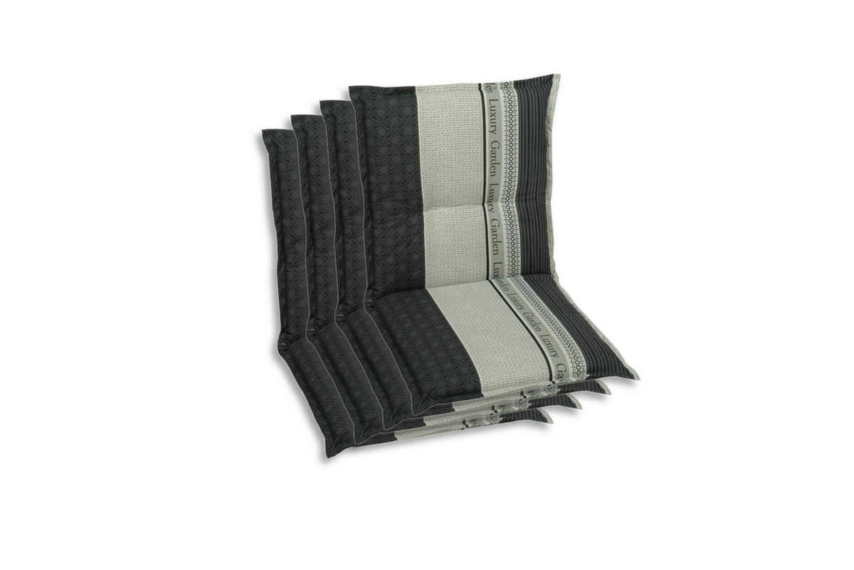 SESSELAUFLAGENSET in Anthrazit Schriftzug  - Anthrazit, Basics, Textil (50/7/100cm)