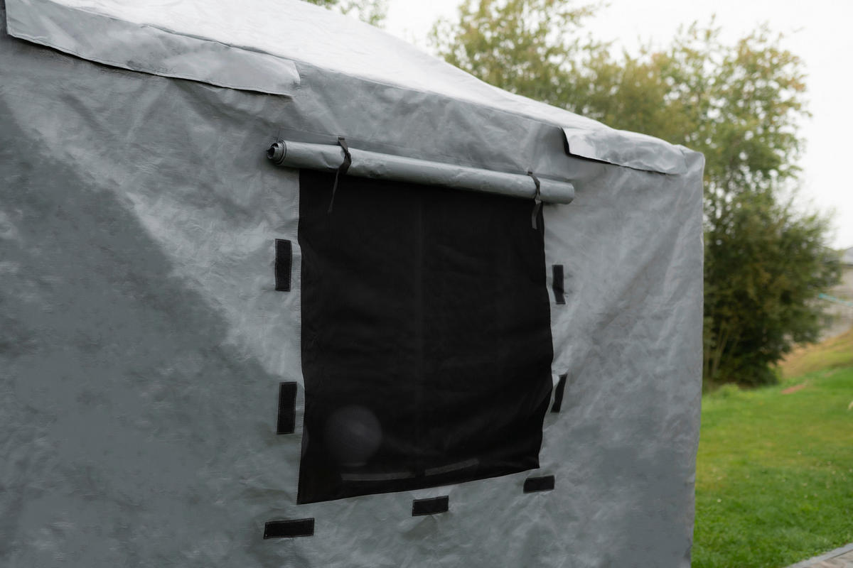 SCHUTZPLANE  - Grau, Basics, Textil (303/303/292cm)