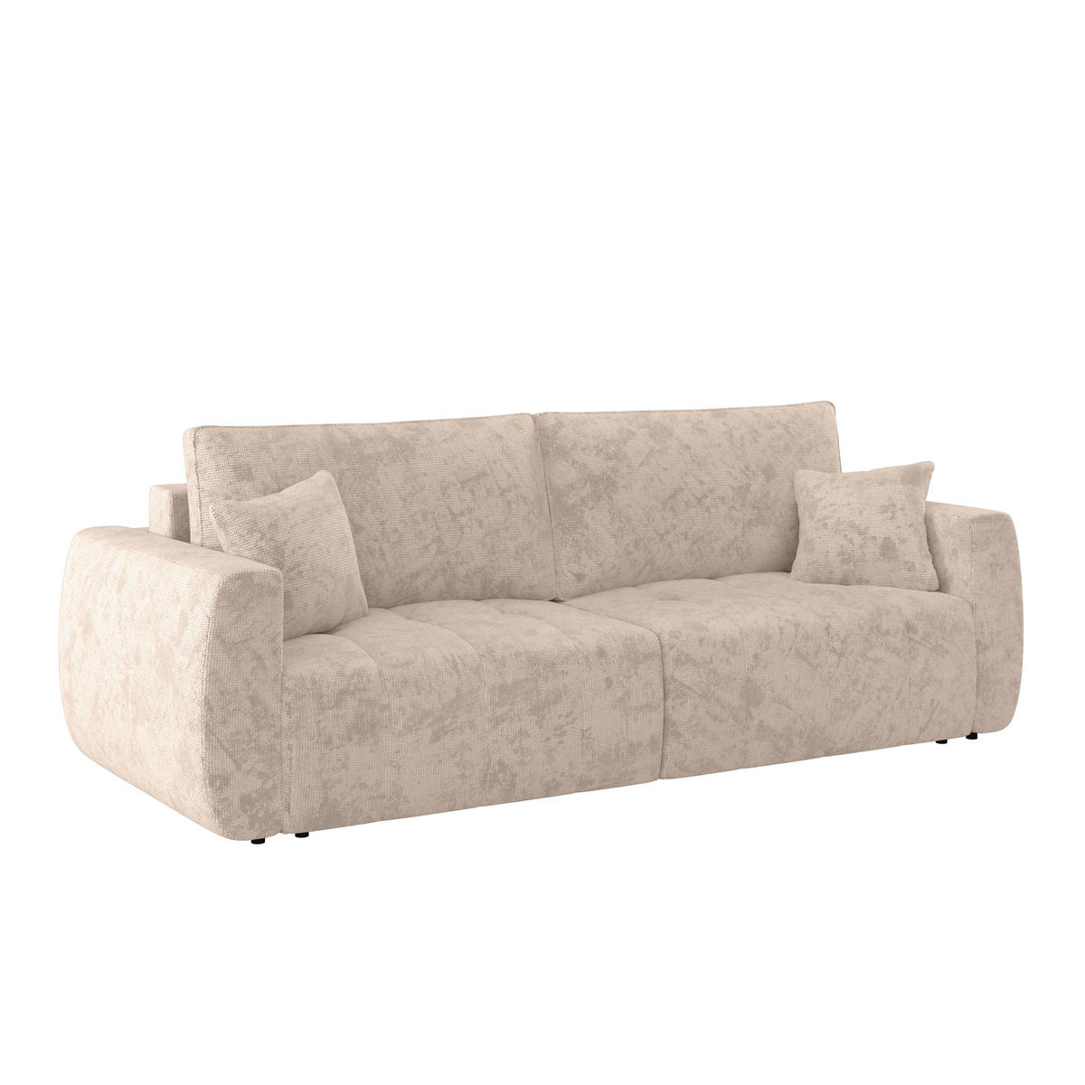 SCHLAFSOFA  mit Stoffauswahl Webstoff Creme  - Creme/Schwarz, MODERN, Holz/Textil (245/74-90/104cm) - MID.YOU