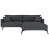 ECKSOFA in Cord Dunkelgrau  253/180 cm  - Dunkelgrau/Schwarz, KONVENTIONELL, Textil/Metall (253/180cm) - Carryhome