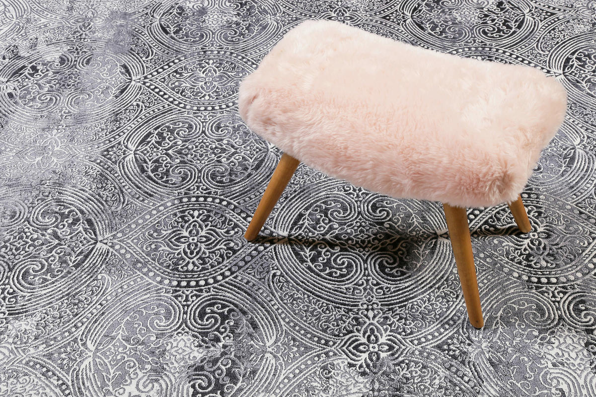 VINTAGE-TEPPICH 130/190 cm Grace Grau  - Grau, Design, Textil (130/190cm) - WECON HOME