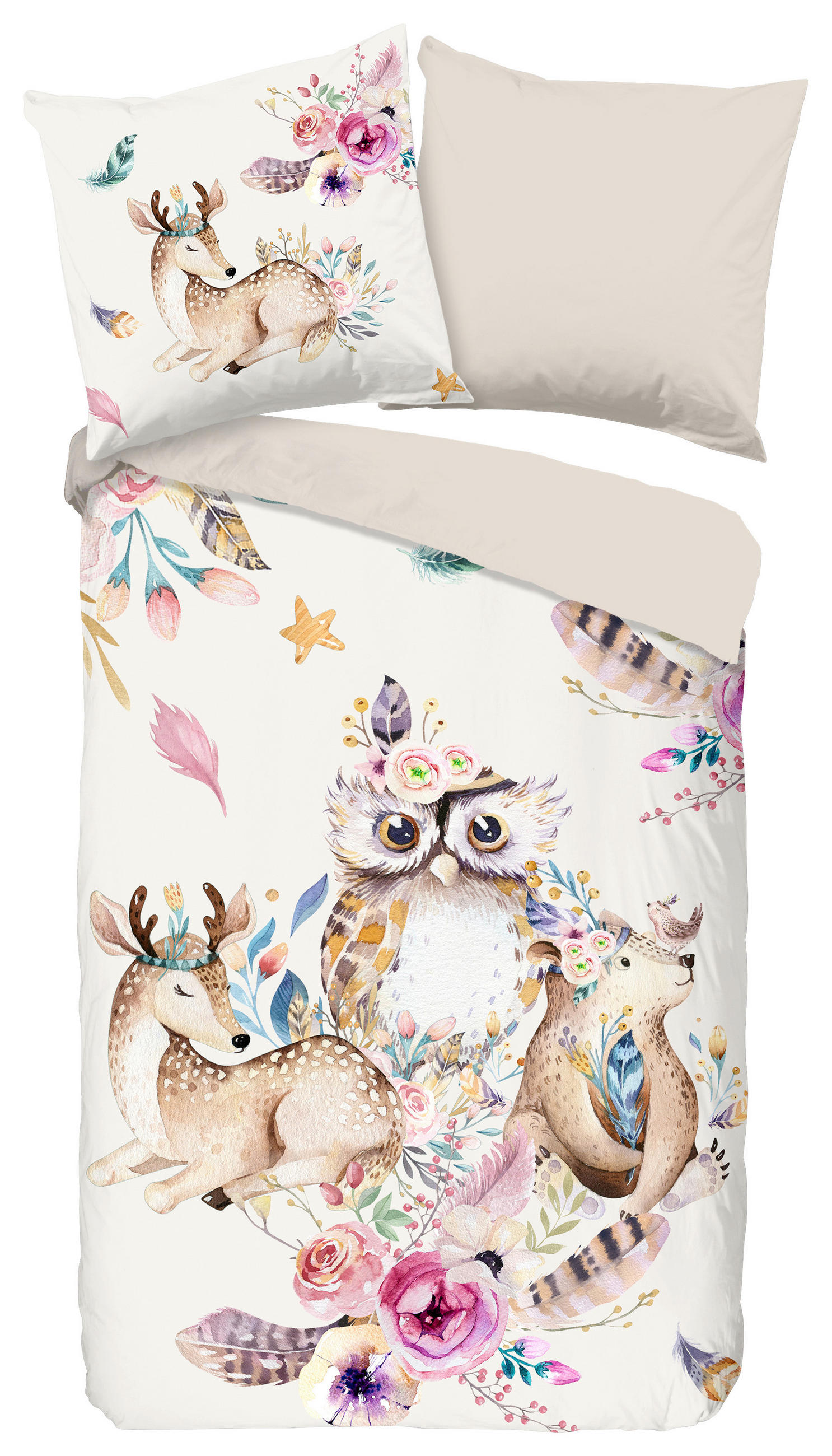 JUGENDBETTWÄSCHE Meandra Mikrofaser 135/200 cm  - Multicolor, Natur, Textil (135/200cm)