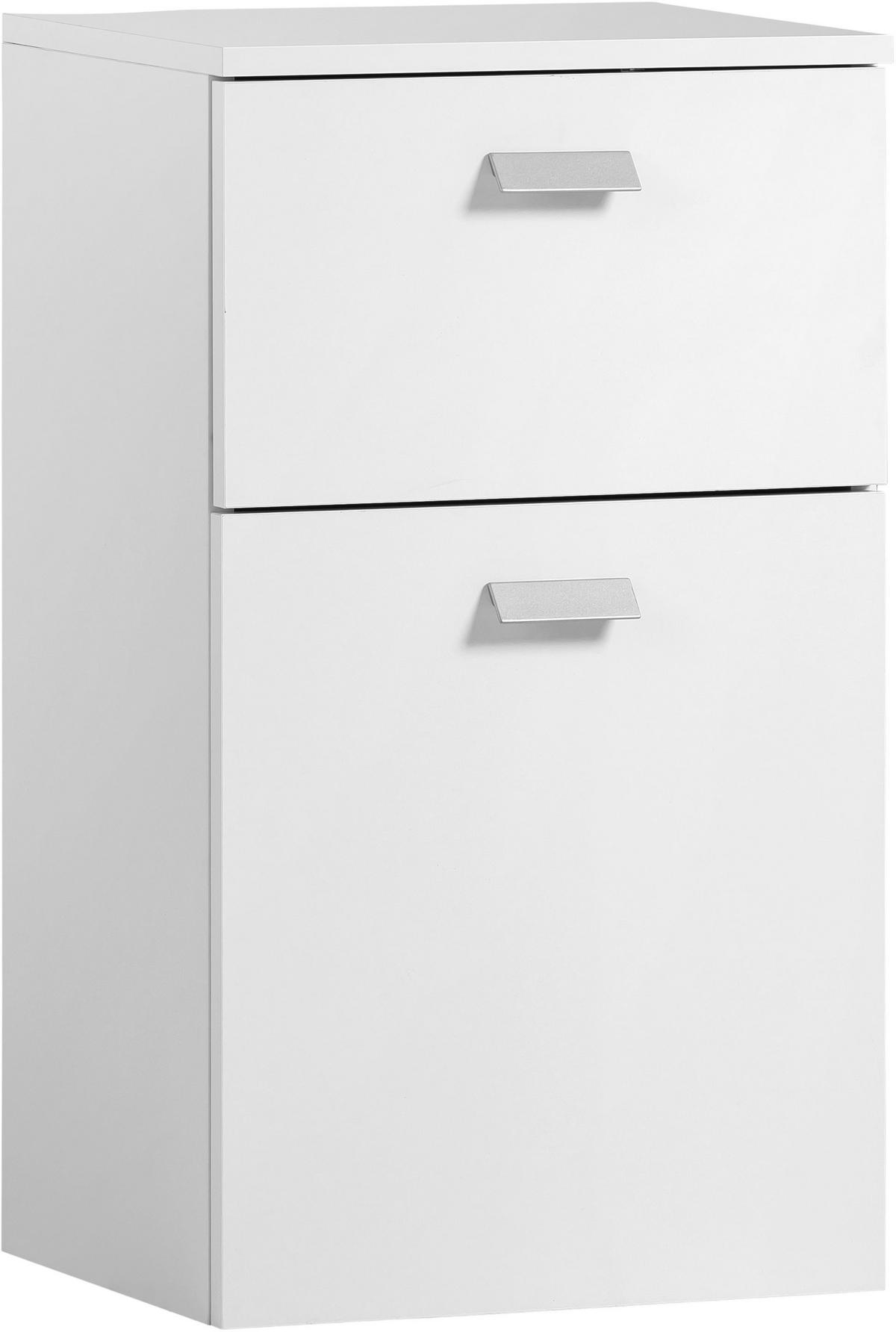 UNTERSCHRANK 40,3/70/32 cm   - Silberfarben/Weiß, KONVENTIONELL, Holzwerkstoff/Metall (40,3/70/32cm) - Stylife