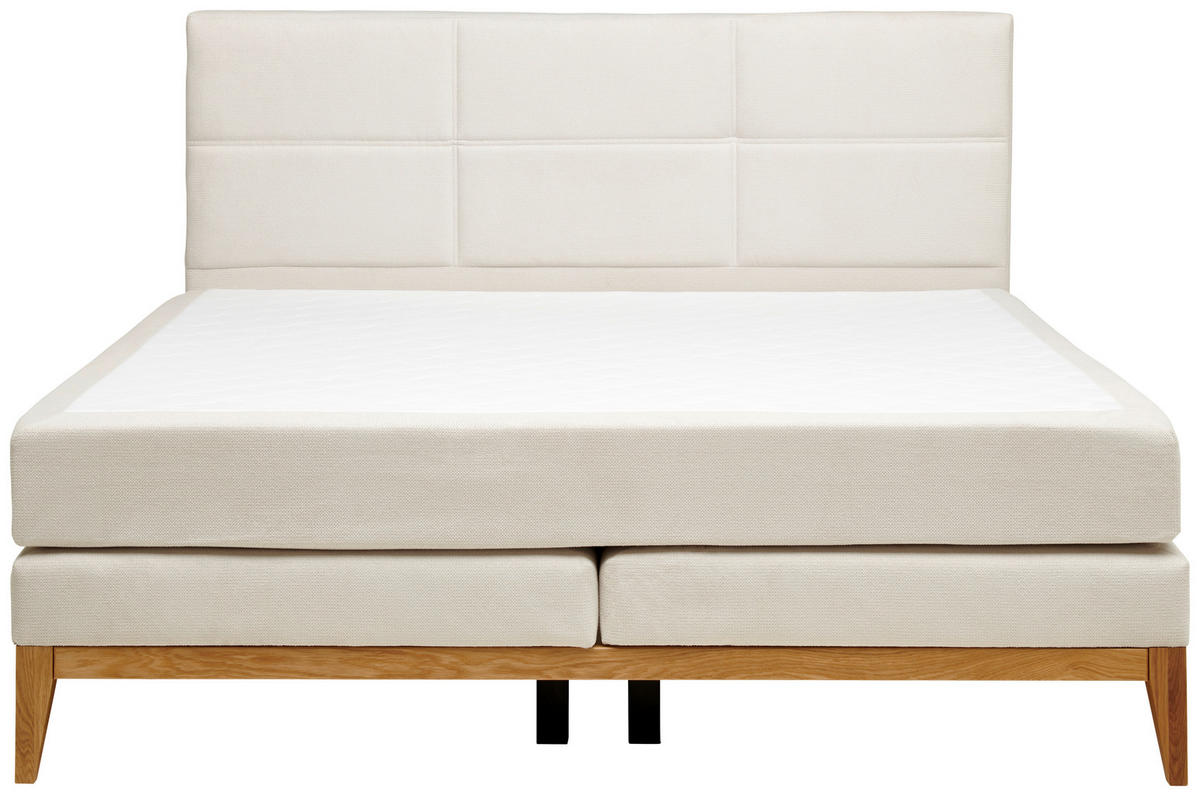 BOXSPRINGBETT 180/200 cm  in Beige  - Eichefarben/Beige, KONVENTIONELL, Holz/Textil (180/200cm) - Carryhome