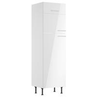 GERÄTEUMBAUSCHRANK 60/211,8/58,1 cm  in Weiß, Weiß Hochglanz  - Edelstahlfarben/Weiß Hochglanz, Basics, Holzwerkstoff/Metall (60/211,8/58,1cm) - Optifit