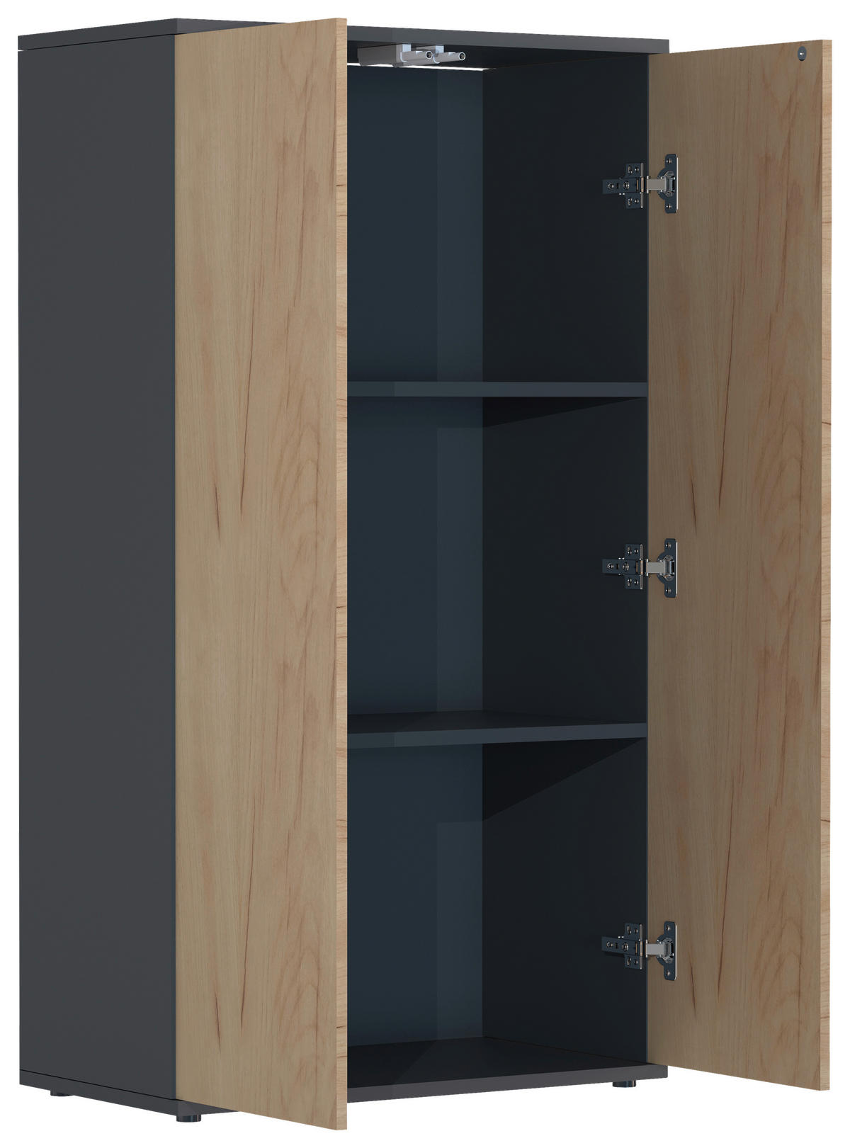 BYRÅ 60/108/32 cm  - honungsek/antracit, Modern, trämaterial/plast (60/108/32cm) - MID.YOU