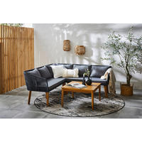 LOUNGEGARNITUR Akazie vollmassiv Eisen  - Anthrazit/Akaziefarben, MODERN, Holz/Textil (199/199cm) - Ambia Garden