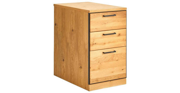 ANSTELLCONTAINER 43/75/70 cm  - Eichefarben/Anthrazit, Natur, Holz/Metall (43/75/70cm) - Linea Natura