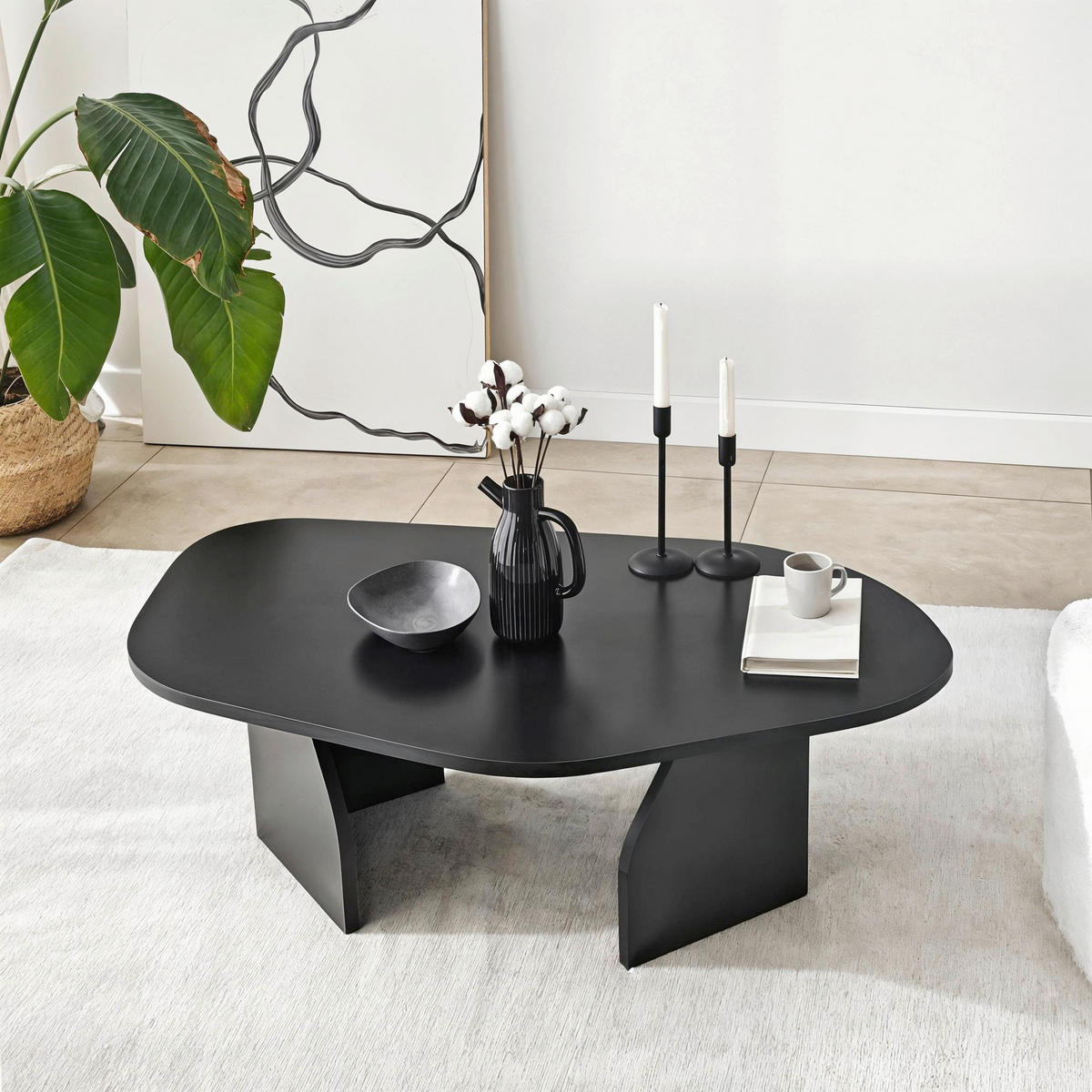 COUCHTISCH Schwarz  - Schwarz, MODERN, Holzwerkstoff (100/35/60cm) - MID.YOU