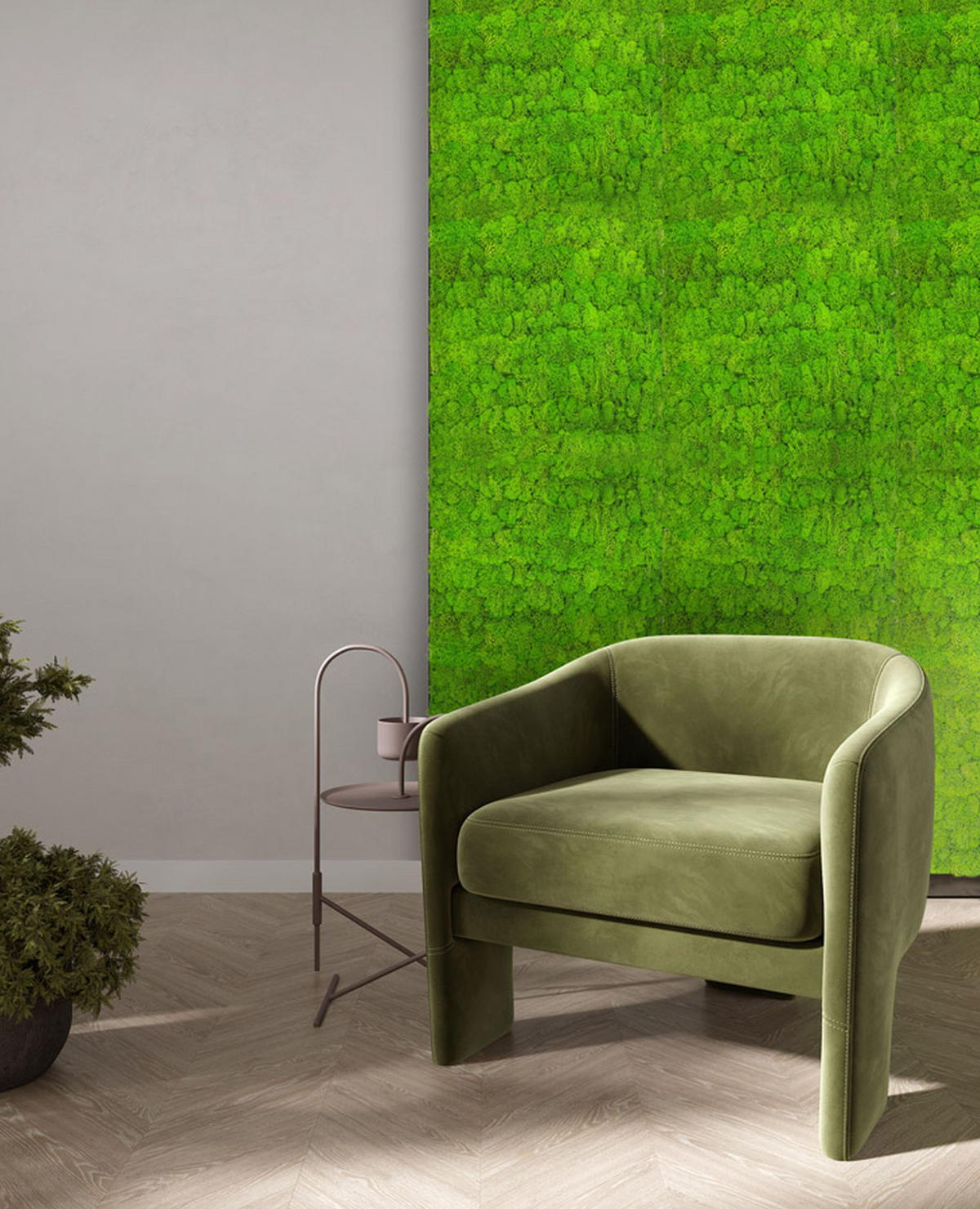 AKUSTIKPANEEL Modular Wall System Moos 52/52/4 cm  - Hellgrün, KONVENTIONELL, Naturmaterialien (52/52/4cm) - Jangal