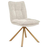 STUHL - Eichefarben/Beige, Design, Textil/Metall (52/89/65cm) - Carryhome