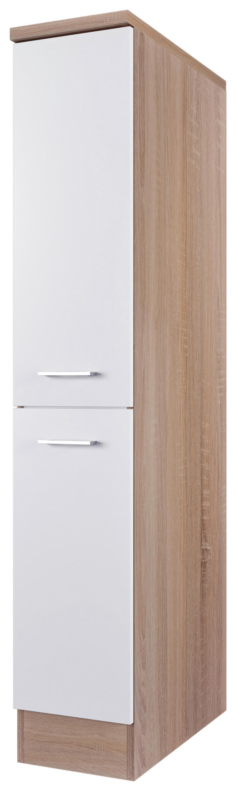 APOTHEKERSCHRANK 30/168,5/60 cm  in Weiß, Sonoma Eiche  - Alufarben/Weiß, KONVENTIONELL, Holzwerkstoff/Kunststoff (30/168,5/60cm) - FlexWell