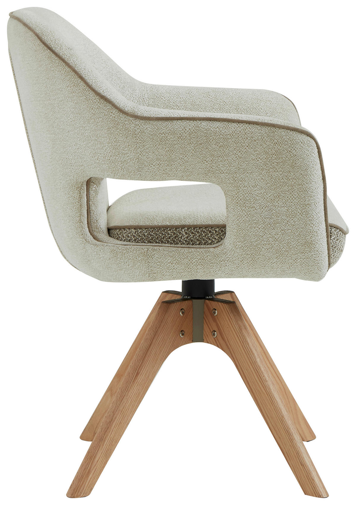 ARMLEHNSTUHL in Holz, Textil Eichefarben, Beige  - Eichefarben/Beige, Design, Holz/Textil (62/84/62cm) - Valnatura